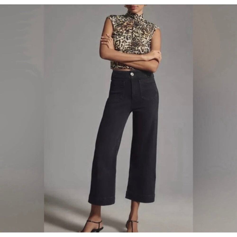 Anthropologie Pilcro The Skipper Cropped High Rise Wide Leg Jeans